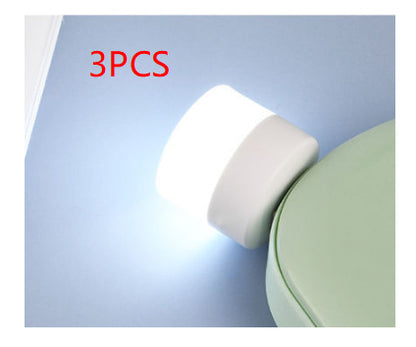 USB Plug Lamp Computer Mobile Power Charging USB Small Book Lamps LED Eye Protection Reading Light Small Round Light Night